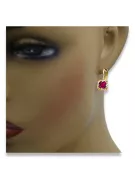 Or jaune 14 carats Rubis  Bijoux vintage vec018y